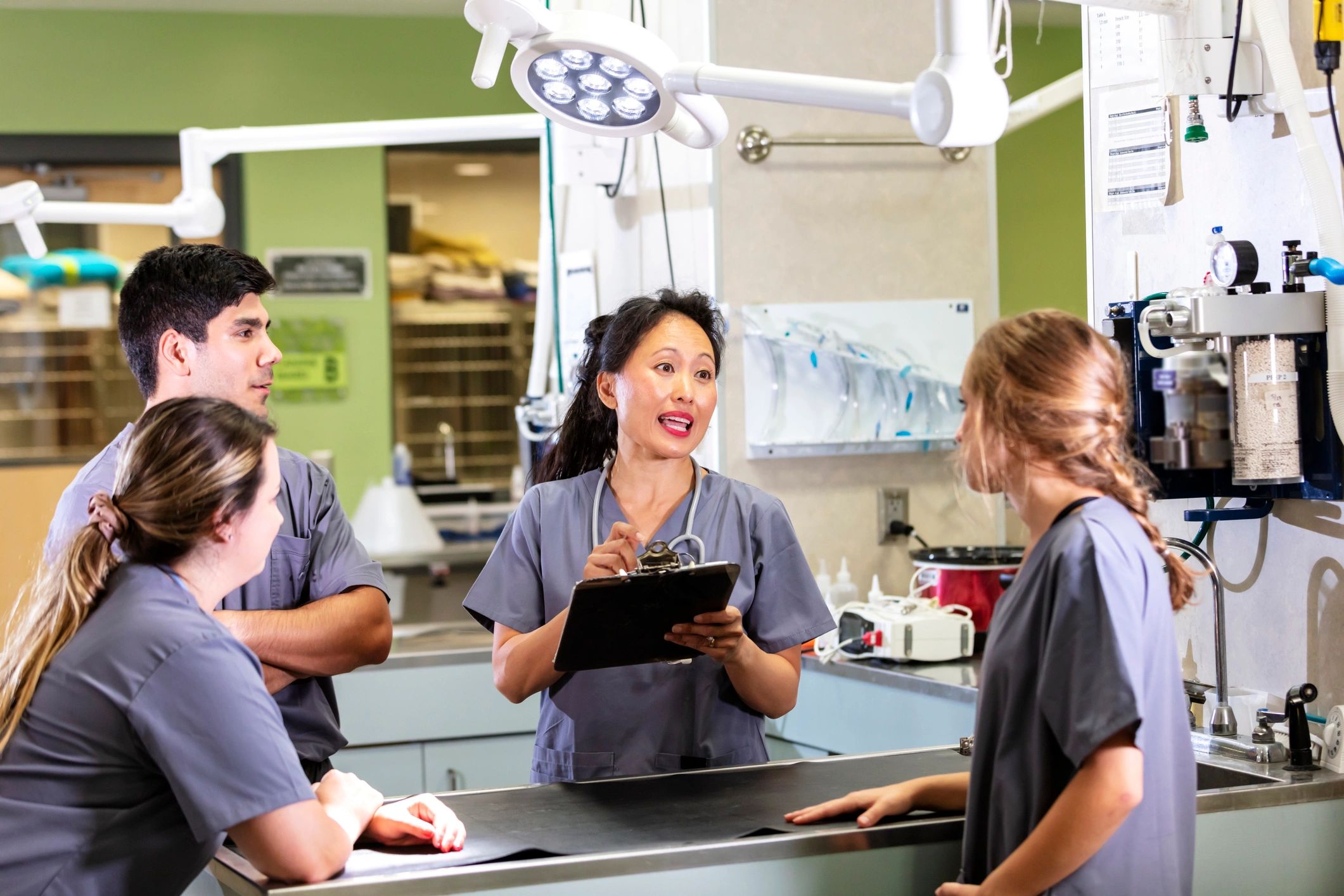 Staff meeting in a healthcare office